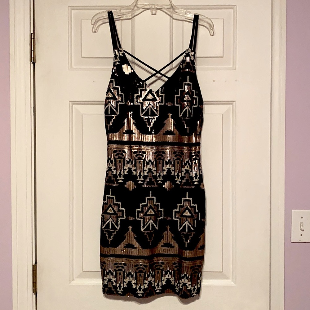 Size 7 City Trianges Roaring 20s sequin dress
